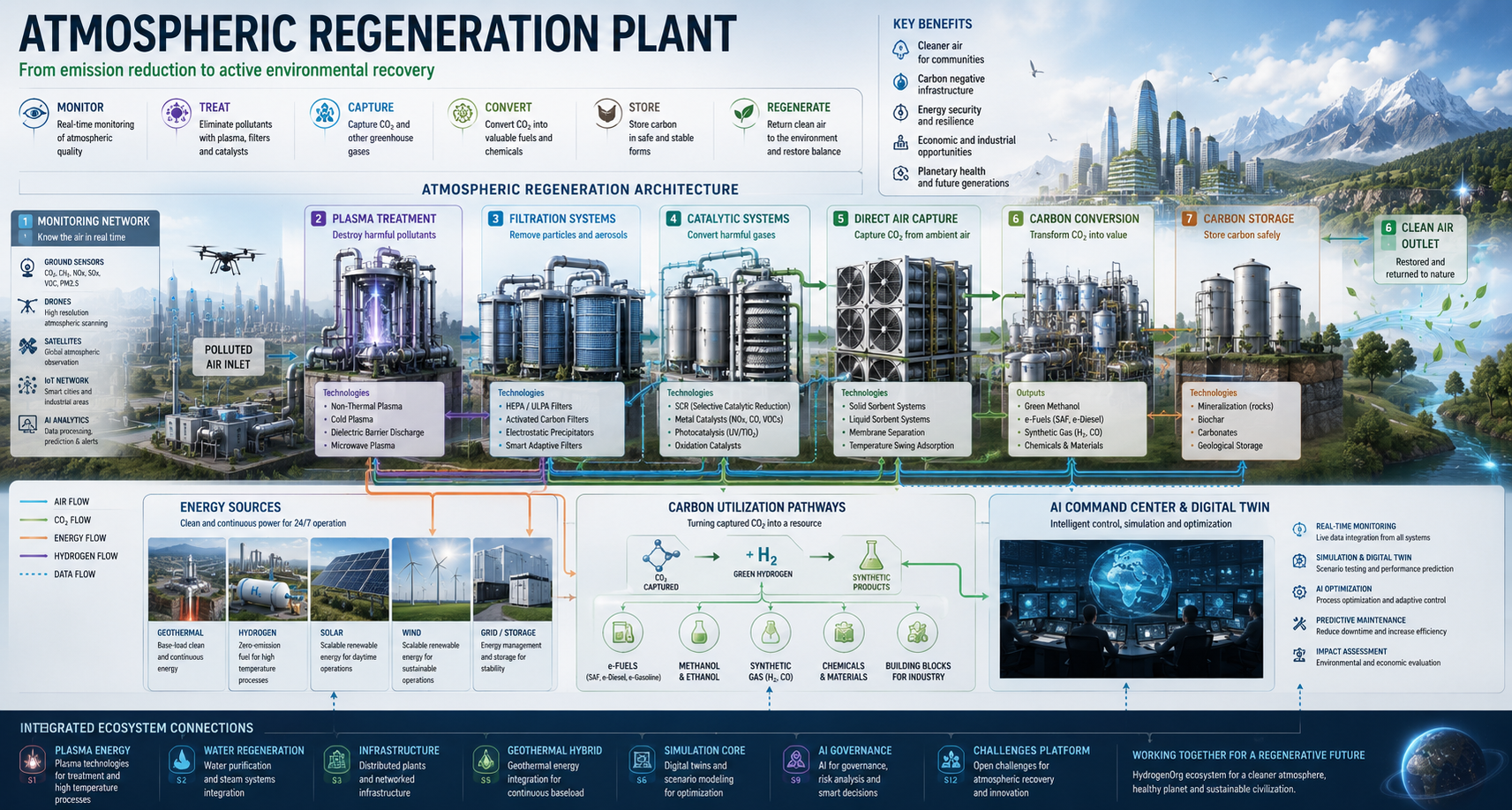 Architecture de la centrale de régénération atmosphérique